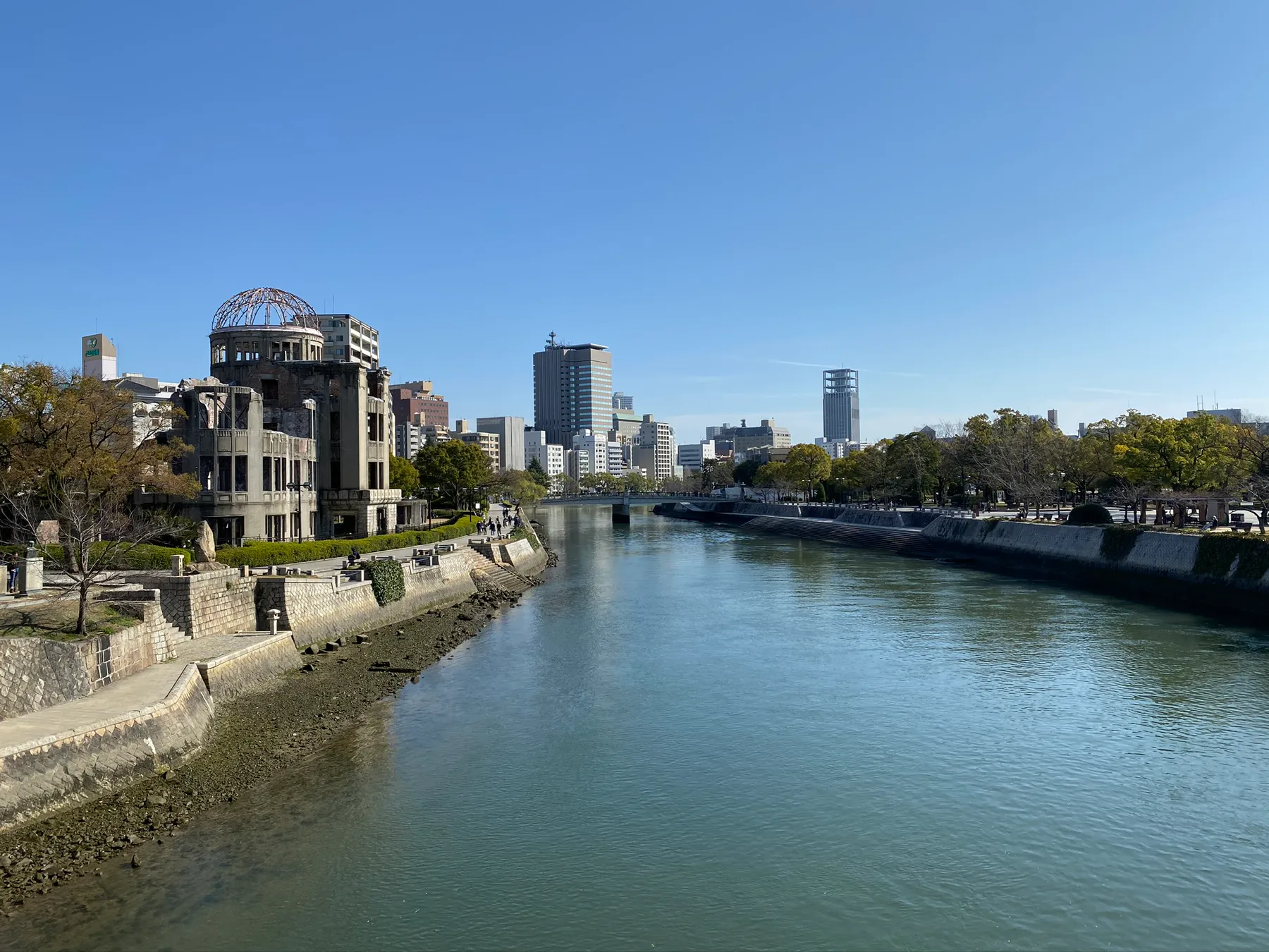 The Motoyasu River and Atomic Bomb Dome in Hiroshima.