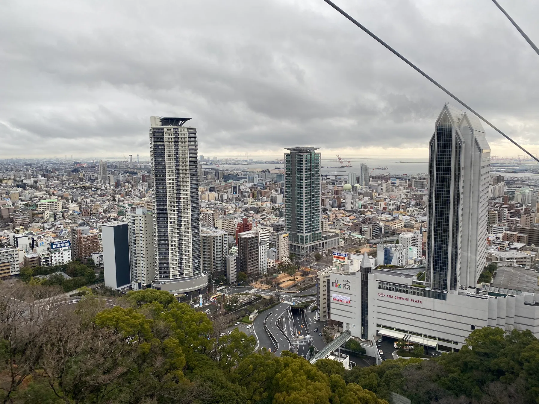 A cloudy view over Kobe from above.