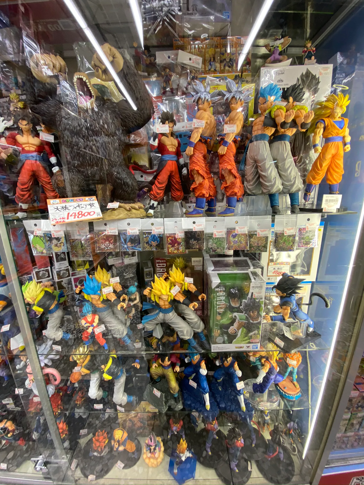 Anime figures displayed in Osaka.