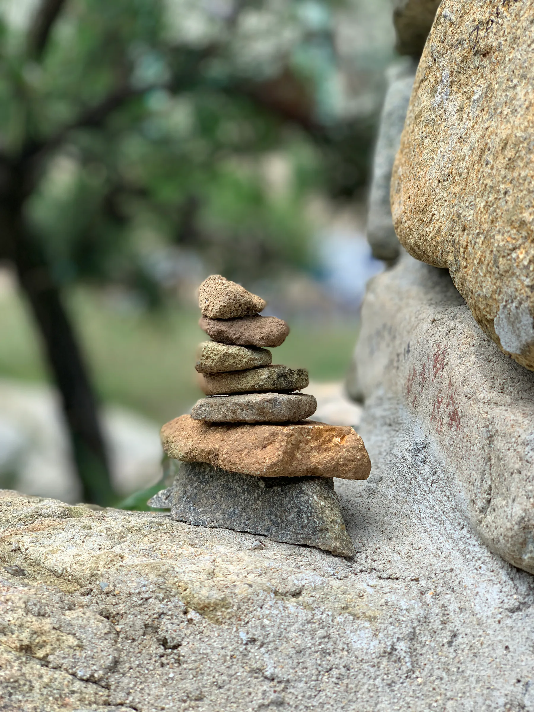 A stone detail near the coast at Haedong Yonggungsa.