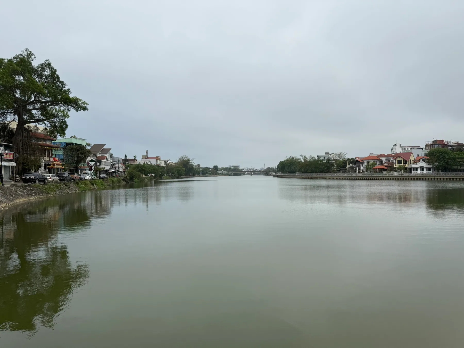 A calm river view near Dong Ba Market in Huế.